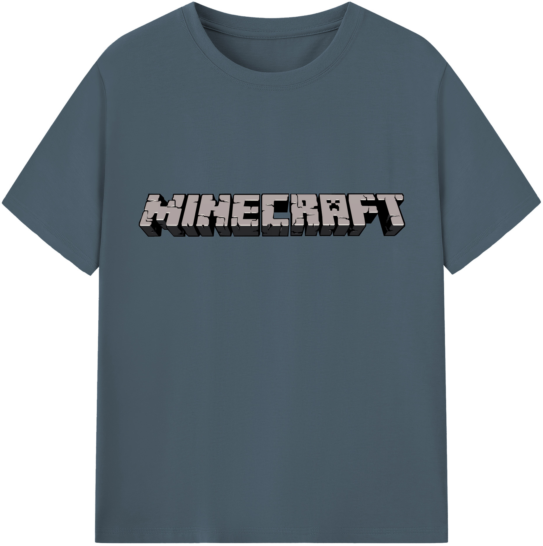 （画像用） マインクラフト ブロックの世界 Minecraft MC Block world 綿100％半袖Tシャツ（フロントプリント）